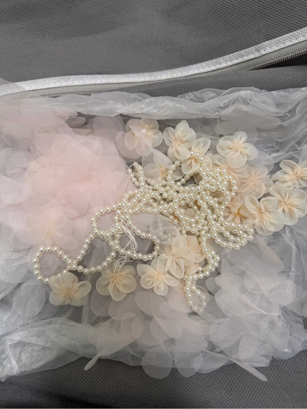 Prom/ Wedding ! Designer inspired Grey Tulle Maxi Dress with Floral Appliqué - Picture 14 of 14